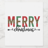 Kerstavond feestelijke feestdagen wijn etiket (Enkel label)