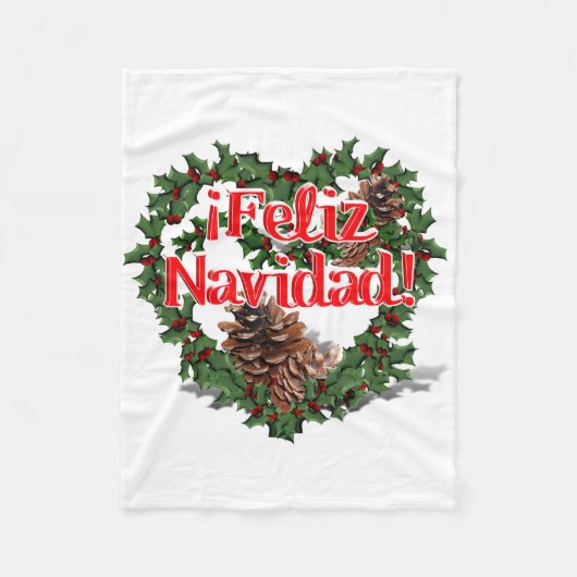 Kerstavond (Feliz Navidad) Fleece Deken (Voorkant)