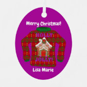 Kerstavond Gepersonaliseerd Metalen Ornament (Voorkant)