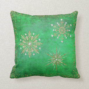 Kerstavond Green & Gold Glitter Kussen