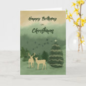 Kerstavond Groen landschap met bomen Kaart (Gele Bloem)