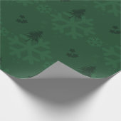 Kerstavond groene kleur cadeaupapier (Hoek)