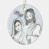 Kerstavond Heilig Nachtelijk Keramisch Ornament (Links)