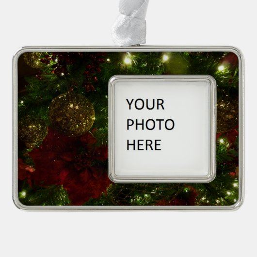 Kerstavond II Verzilverd Kader Ornament (Voorkant)