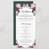 Kerstavond in Burgundy en White Poinsettia Programma (Voorkant / Achterkant)