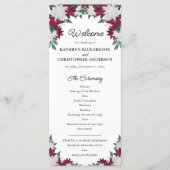 Kerstavond in Burgundy en White Poinsettia Programma (Voorkant)