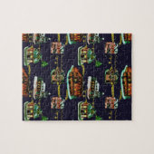 Kerstavond in de binnenhuisstructuur legpuzzel (Horizontaal)