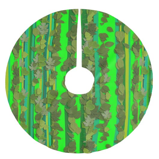 Kerstavond in de Groene Leaf Stripe Kerstboom Rok (Voorkant)
