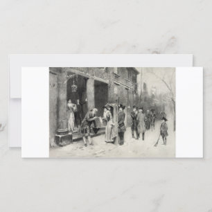 Kerstavond in de koloniale tijd collector card feestdagenkaart