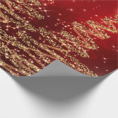 Kerstavond in de Rood en Glitter Cadeaupapier (Hoek)