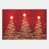 Kerstavond in de Rood en Glitter Inpakpapier Vel (Voorkant)