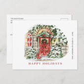 Kerstavond in feestland feestdagenkaart (Voorkant / Achterkant)