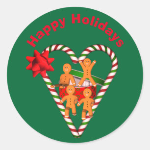 Kerstavond in Gingerbrood Man Cookies Ronde Sticker