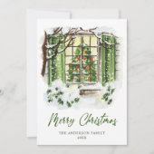 Kerstavond in het kerstfeest feestdagenkaart (Voorkant)