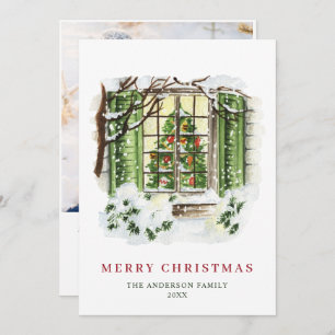 Kerstavond in het kerstfeest feestdagenkaart