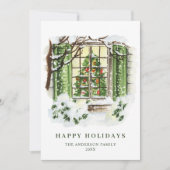 Kerstavond in het kerstfeest feestdagenkaart (Voorkant)