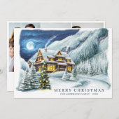 Kerstavond in het kerstfeest feestdagenkaart (Voorkant / Achterkant)