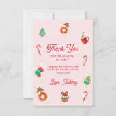 Kerstavond in het roze ontbijt bedankkaart (Voorkant)