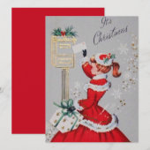  kerstavond in Red Dress Feestdagenkaart (Voorkant / Achterkant)