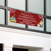 Kerstavond kaarslicht dienst kerk evenement spandoek (Buitenkant Gebouw)