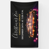 Kerstavond kaarslicht dienst spandoek (Verticaal)