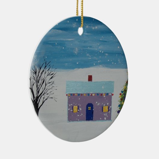 Kerstavond Keramisch Ornament (Rechts)