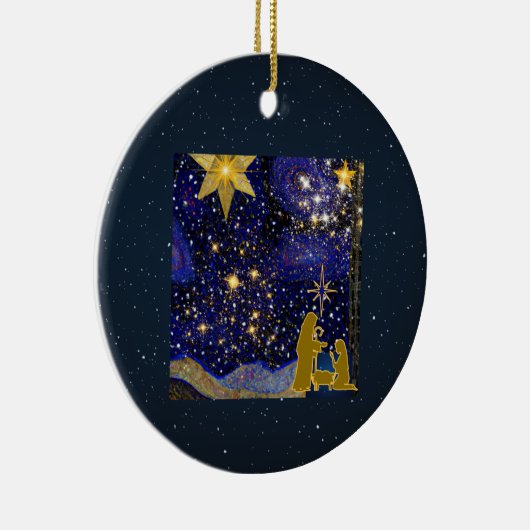 kerstavond keramisch ornament (Rechts)