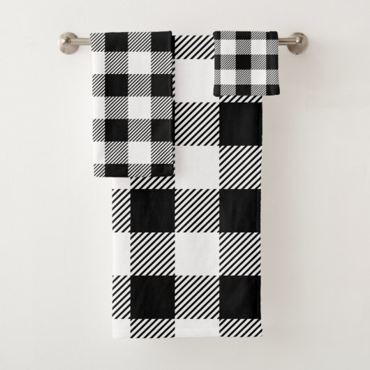 Kerstavond klassiek patroon van buffelstang B&W Bad Handdoek (Insitu)