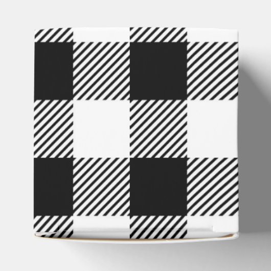 Kerstavond klassiek patroon van buffelstang B&W Bedankdoosjes (Bovenkant)