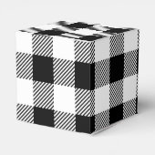 Kerstavond klassiek patroon van buffelstang B&W Bedankdoosjes (Achterkant)