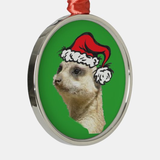 Kerstavond Meerkat Cust. Premium Round Ornament (Rechts)