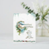 Kerstavond met de Holly Border Briefkaart (Staand voorkant)