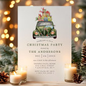 kerstavond met de Waterverf van de groene auto me Kaart