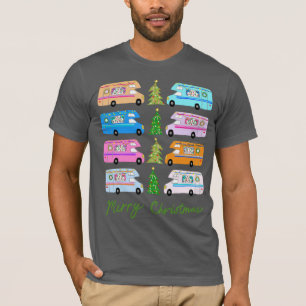 Kerstavond met een charmante kerstagemotorhome RV- T-shirt