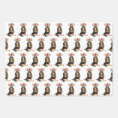 Kerstavond met zwarte en Tan Cavalier Inpakpapier Vel (Voorkant 3)