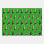 Kerstavond met zwarte en Tan Cavalier Inpakpapier Vel (Voorkant)