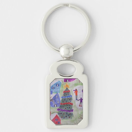 Kerstavond Metal Key Ring Sleutelhanger (Voorkant)