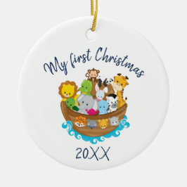 Kerstavond Noah's Ark Ceramic Ornament