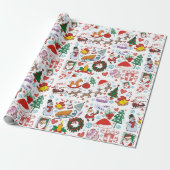 Kerstavond Patroon met Sinterklaas en zijn Slaap Cadeaupapier (Uitgerold)