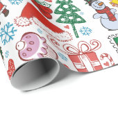 Kerstavond Patroon met Sinterklaas en zijn Slaap Cadeaupapier (Rol Hoek)