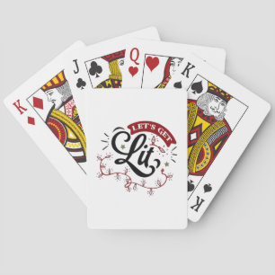 Kerstavond Prettig Kerstfeest - Laten we het licht Pokerkaarten