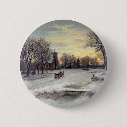 kerstavond ronde button 5,7 cm (Voorkant)