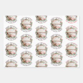 Kerstavond, rood Prettige feestdagen drie foto Inpakpapier Vel (Voorkant 3)