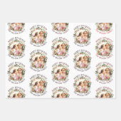 Kerstavond, rood Prettige feestdagen drie foto Inpakpapier Vel (Voorkant)