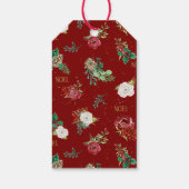 Kerstavond Rozen Floral Cadeaulabel (Achterkant)