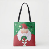 Kerstavond Santa Monogram Tote Bag (Voorkant)