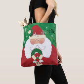 Kerstavond Santa Monogram Tote Bag (Dichtbij)