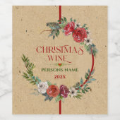 Kerstavond, typografische papiertextuur wijn etiket (Enkel label)