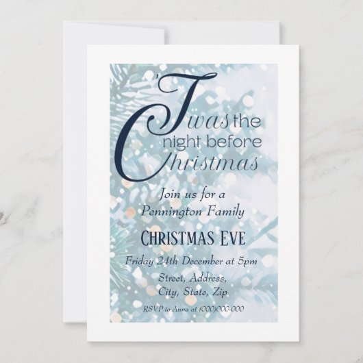 kerstavond | Uitnodiging voor feestjes (Voorkant)