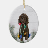 Kerstavond van Boykin Spaniel Keramisch Ornament (Rechts)